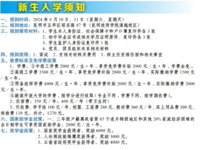 2024年昆明技师学院收费标准